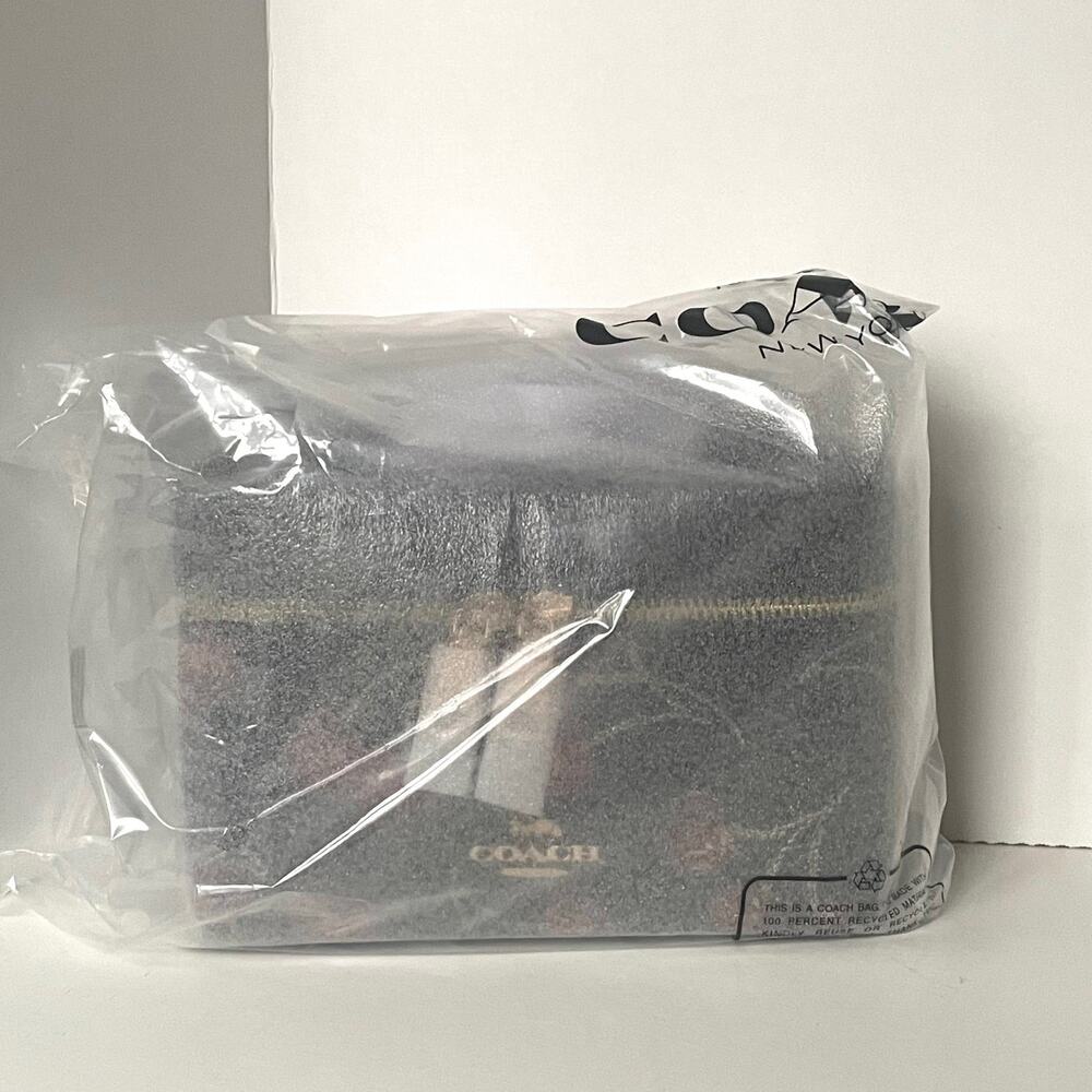 Coach CDC13 Black Cherry Print Cosmetic Makeup Travel Case - Picture 5 of 13